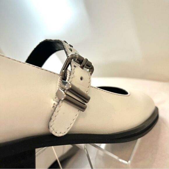 Free People Round Toe Rumor Mary Jane White Leather Size 6.5 New In Box - Picture 6 of 9